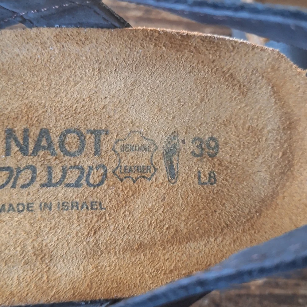 Naot Black Leather Slide Sandal - Picture 5 of 6